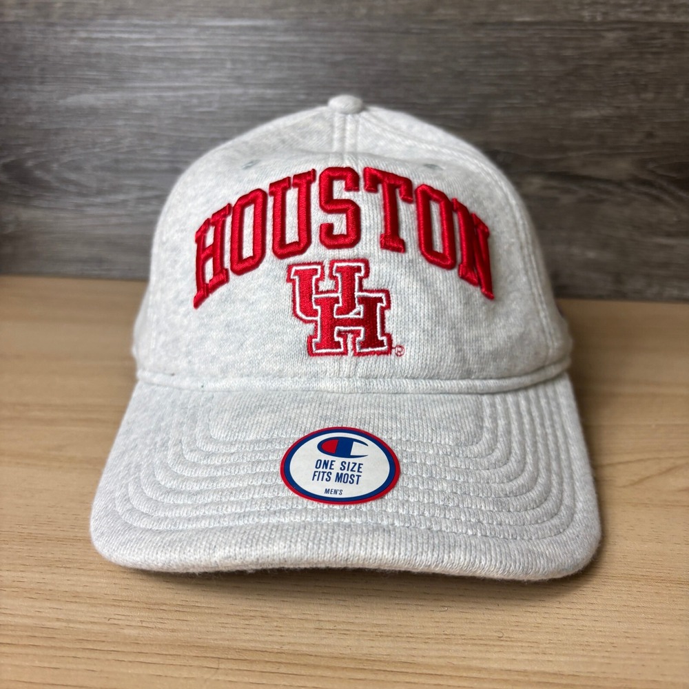 Houston Cougars Hat Cap Fitted One Size Flex Gray Knit Champion Reverse Weave